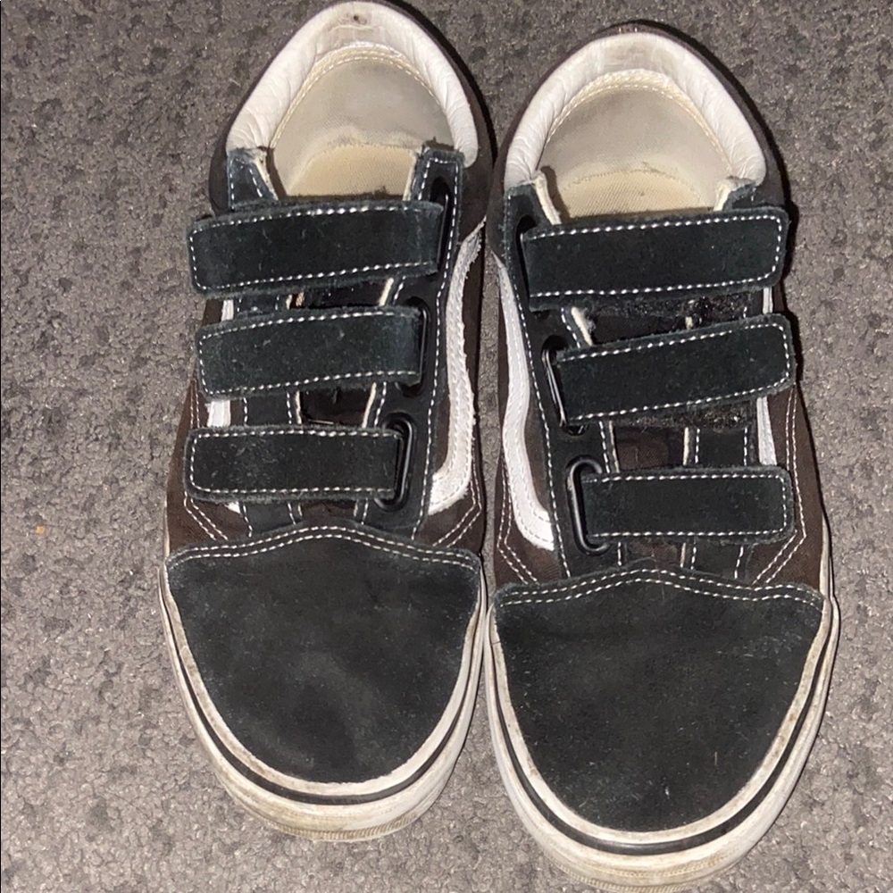 Kids Black and White Velcro Sneakers